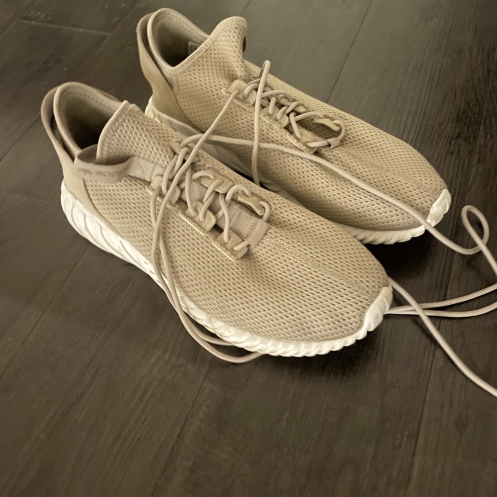 Adidas Size 13 Beige Tubular Doom Sock Primeknit Sneaker